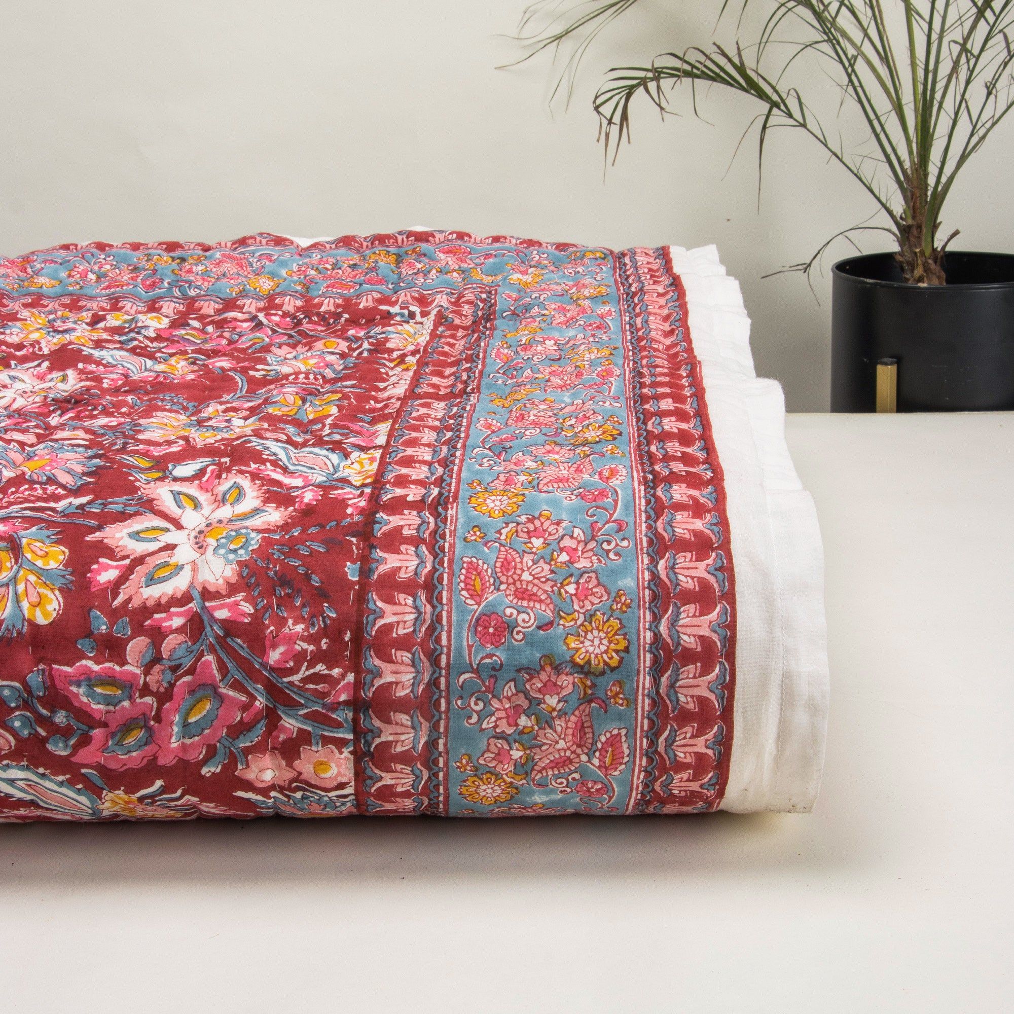 Premium Soft Mulmul Cotton Jaipuri Razai Double Bed